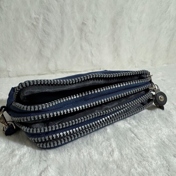 Meetself Navy Bl Wristlet Wallet Makeup Pouch Cosmetic Case Bag Great For Travel - Picture 5 of 7